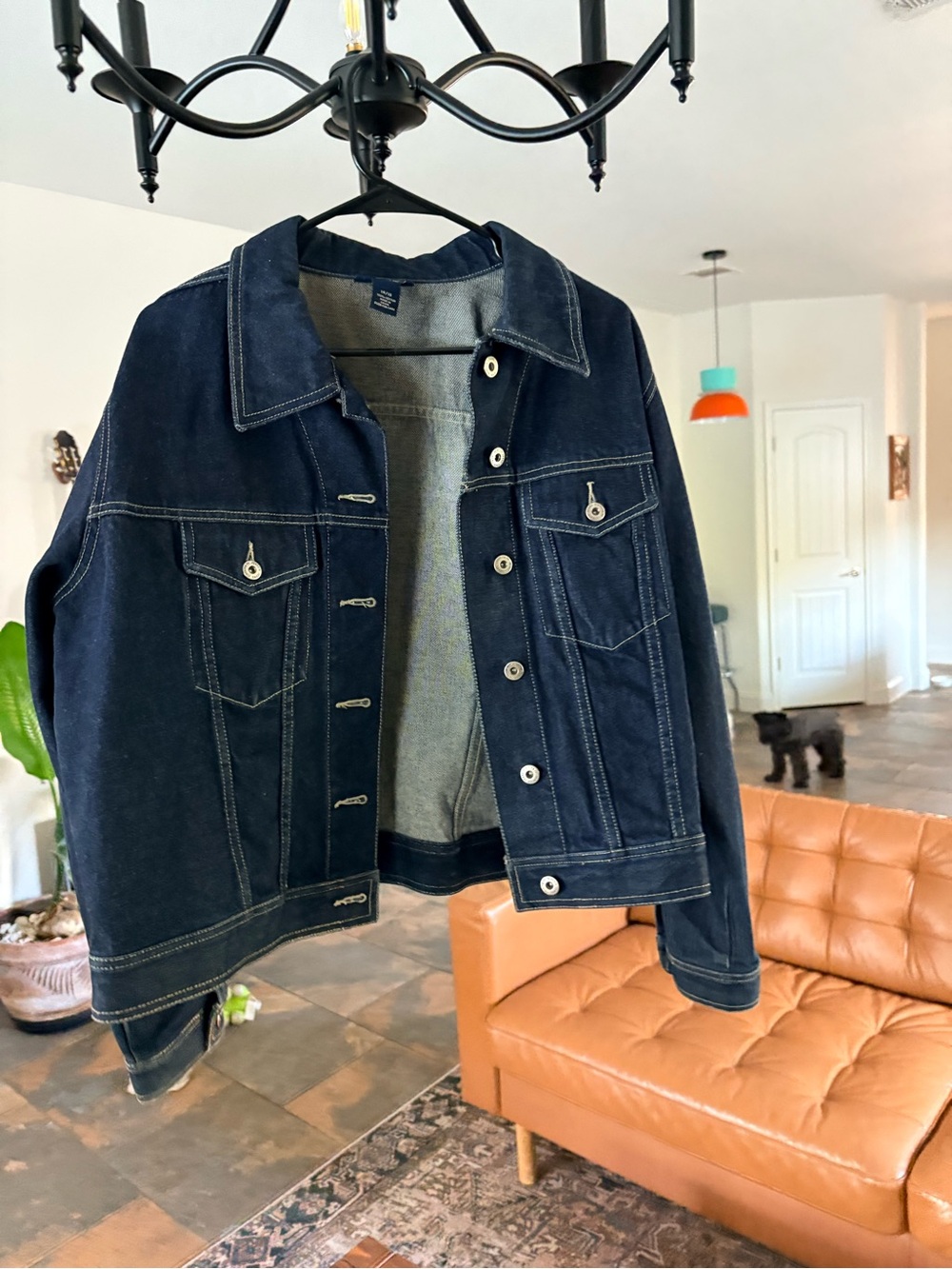 Venezia Jeans Dark Wash Denim Jacket Contrast Stitch 14/16